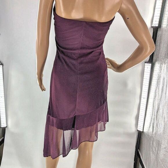 Vintage y2k Wrapper Midi Dress Strapless Glitter Fairycore Purple Siren Medium - Picture 10 of 12